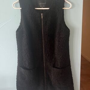 Sanctuary Sherpa Zip Mini Sweater Dress Sleeveless Lined Black Size Small